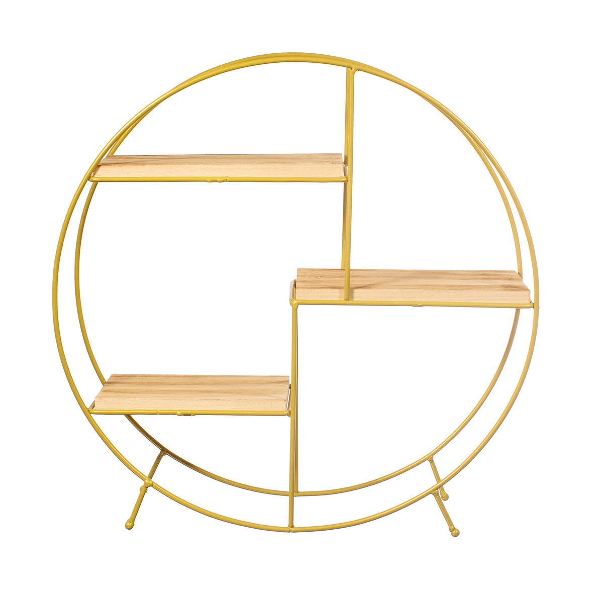 Round gold store shelving unit