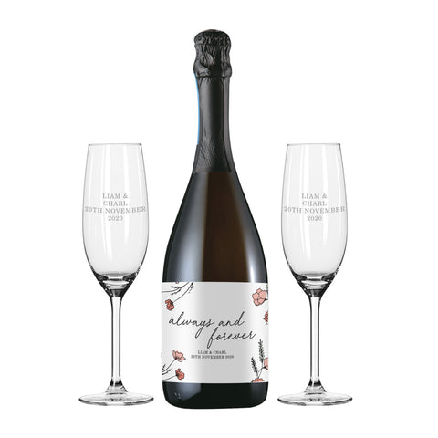 Always & Forever Prosecco Set in Silk Lined Box