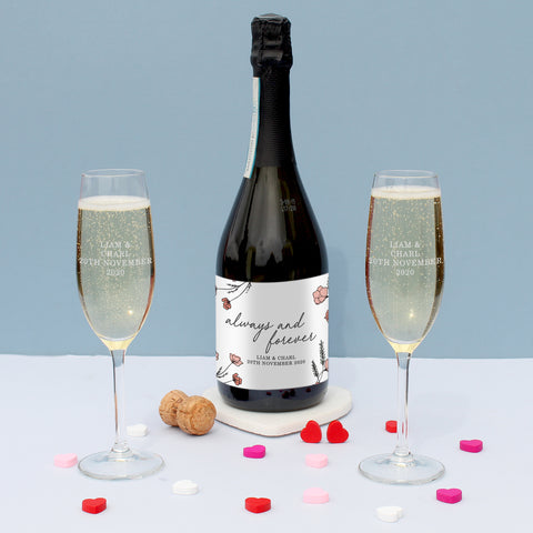 Always & Forever Prosecco Set in Silk Lined Box
