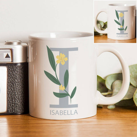 Floral Initial Mug