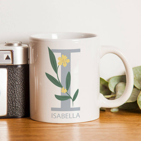 Floral Initial Mug