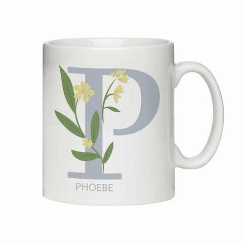 Floral Initial Mug