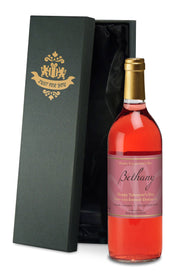 Personalised Valentine's Day Pink Hearts Rosé Wine