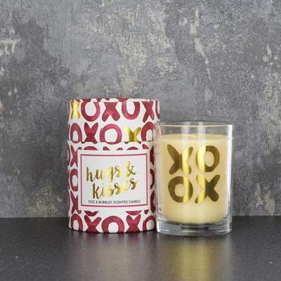 Candlelight Hugs & Kisses Wax Filled Pot Candle in Gift Box Prosecco Scent 220g