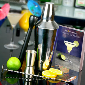 COCKTAIL SET WITH 100 RECIPE BOOK GUIDE
