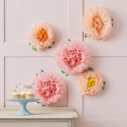 POM POM WALL TISSUE PAPER FLOWERS DECORATION