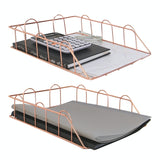 Set of 2 Rose Gold A4 Wire Filing Trays