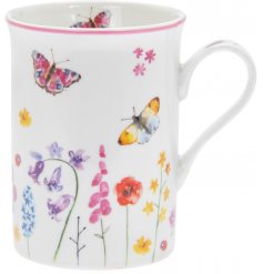 Floral Butterflies China Mug
