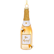 BEE MERRY CHAMPAGNE BOTTLE BAUBLE
